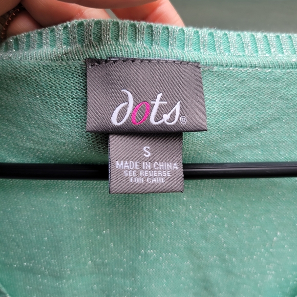 Teal sparkle metallic belted cardigan nwot small - Picture 3 of 7